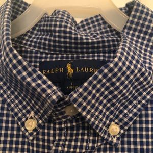 Ralph Lauren long sleeve button down shirt. Size large(14-16)